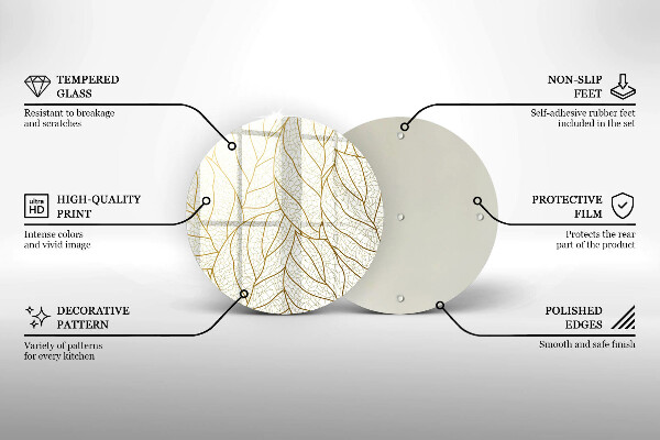 Tocător de bucătărie Model de frunze în linie