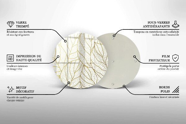 Tocător de bucătărie Model de frunze în linie