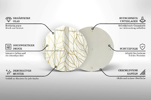 Tocător de bucătărie Model de frunze în linie
