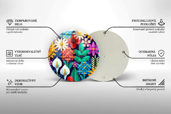 Tocător de bucătărie Ilustrație de luncă cu flori