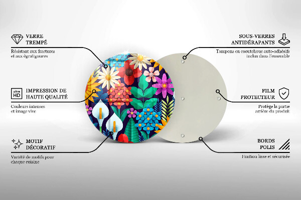 Tocător de bucătărie Ilustrație de luncă cu flori