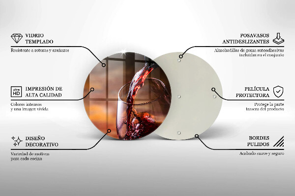 Tocător de bucătărie Vin roșu și un pahar