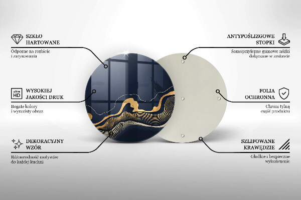 Tocător de bucătărie Linii aurii abstracte