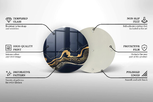 Tocător de bucătărie Linii aurii abstracte