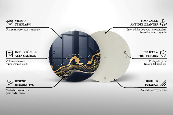 Tocător de bucătărie Linii aurii abstracte