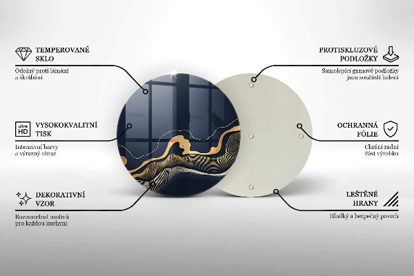 Tocător de bucătărie Linii aurii abstracte