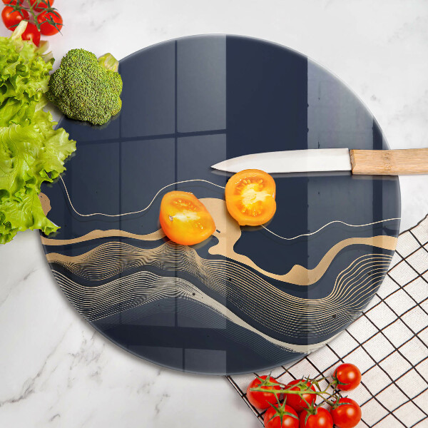 Tocător de bucătărie Linii aurii abstracte