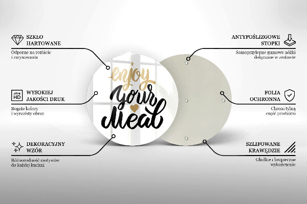 Tocător de bucătărie Inscripție Enjoy your meal