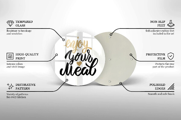 Tocător de bucătărie Inscripție Enjoy your meal