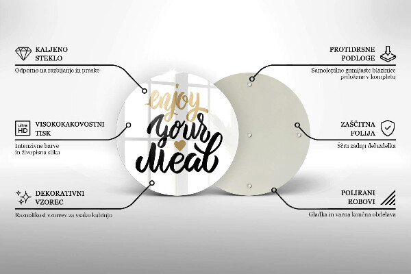 Tocător de bucătărie Inscripție Enjoy your meal