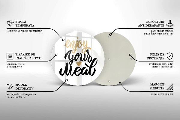 Tocător de bucătărie Inscripție Enjoy your meal