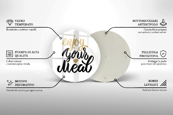 Tocător de bucătărie Inscripție Enjoy your meal