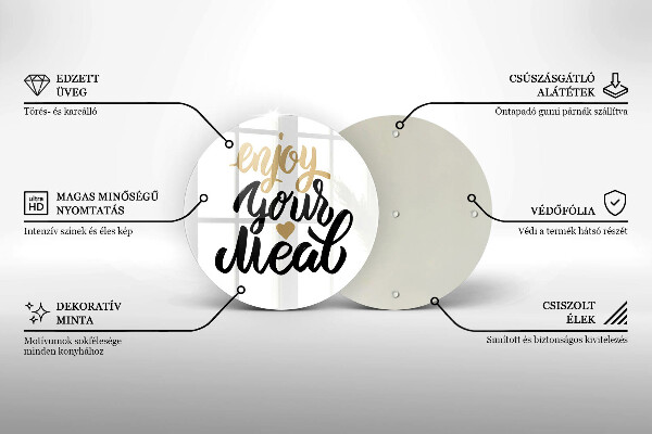 Tocător de bucătărie Inscripție Enjoy your meal