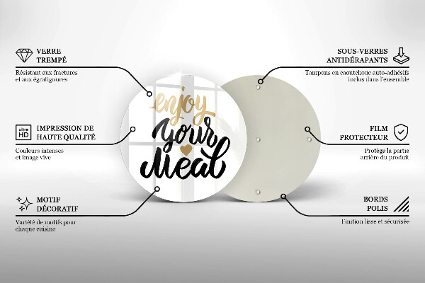 Tocător de bucătărie Inscripție Enjoy your meal