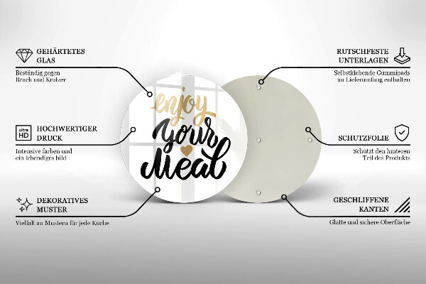 Tocător de bucătărie Inscripție Enjoy your meal