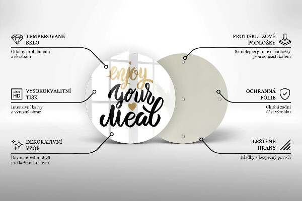 Tocător de bucătărie Inscripție Enjoy your meal