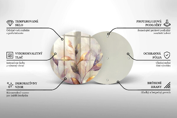 Tocător de bucătărie Frunze boho pictate