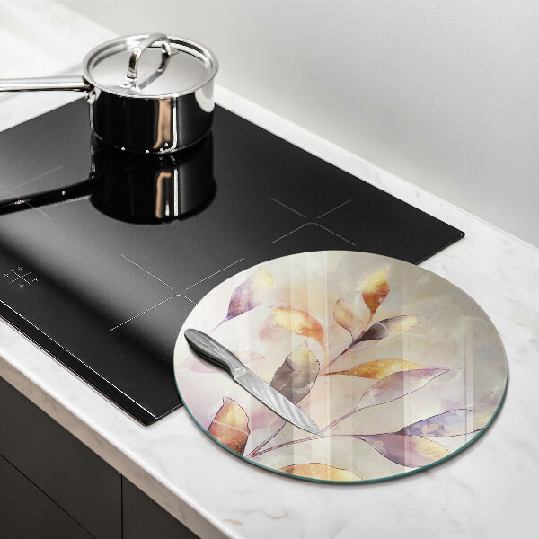 Tocător de bucătărie Frunze boho pictate