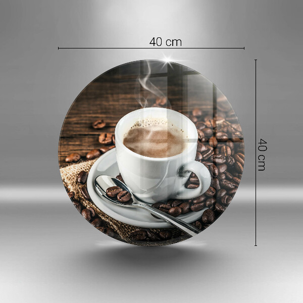 Tocător de bucătărie ceașcă și boabe de cafea