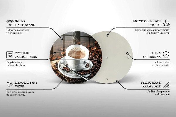 Tocător de bucătărie ceașcă și boabe de cafea