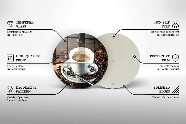 Tocător de bucătărie ceașcă și boabe de cafea