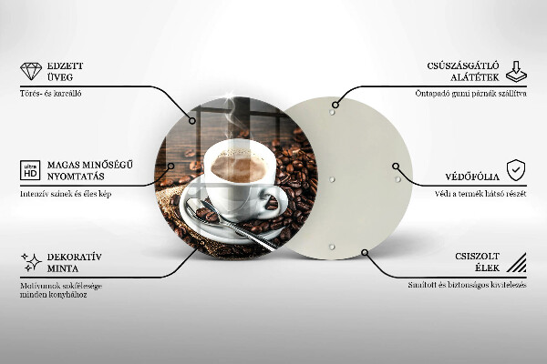 Tocător de bucătărie ceașcă și boabe de cafea