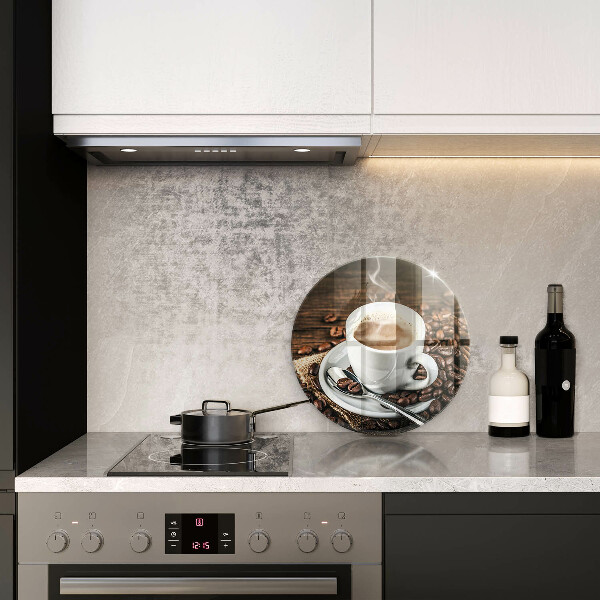 Tocător de bucătărie ceașcă și boabe de cafea