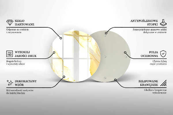 Tocător de bucătărie Abstracția aurie