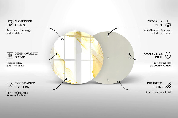 Tocător de bucătărie Abstracția aurie
