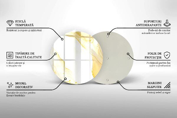 Tocător de bucătărie Abstracția aurie