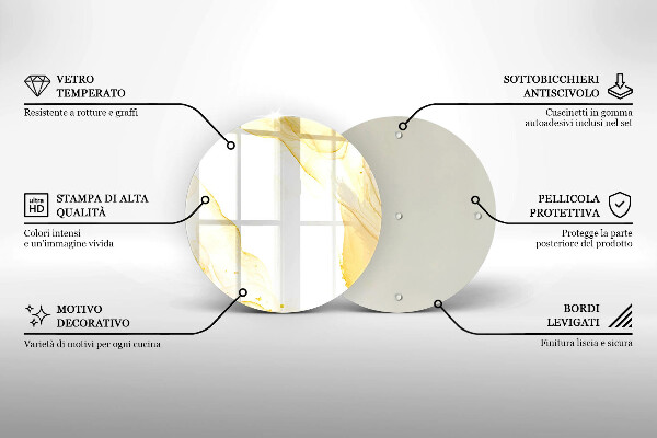Tocător de bucătărie Abstracția aurie