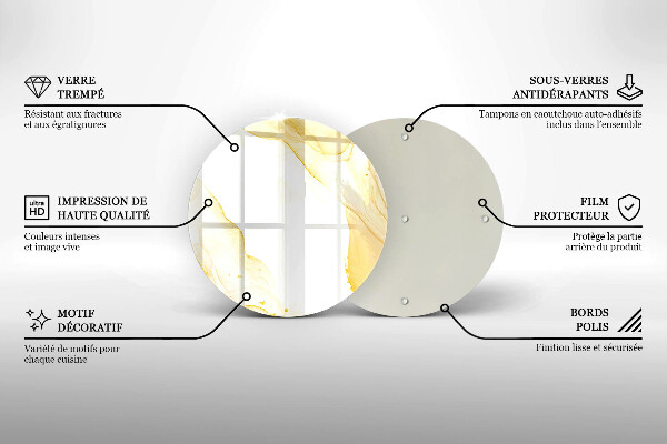 Tocător de bucătărie Abstracția aurie