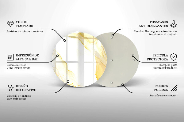 Tocător de bucătărie Abstracția aurie