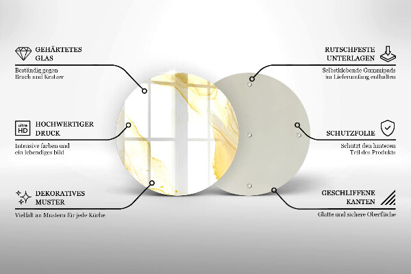 Tocător de bucătărie Abstracția aurie