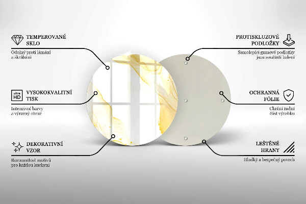 Tocător de bucătărie Abstracția aurie