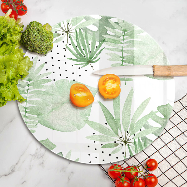 Tocător din sticlă Acuarelă frunze