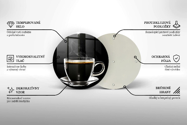 Tocător din sticlă Un pahar de cafea fierbinte