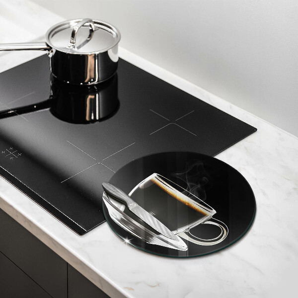 Tocător din sticlă Un pahar de cafea fierbinte