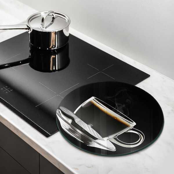 Tocător din sticlă Un pahar de cafea fierbinte