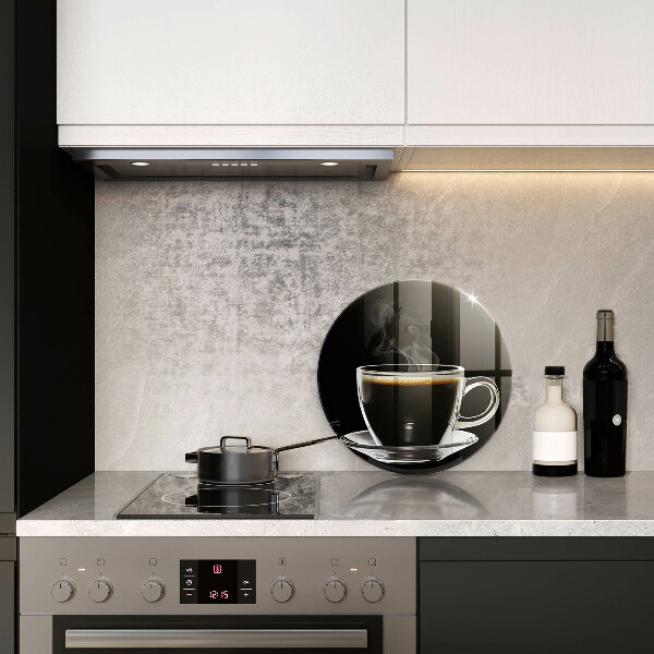 Tocător din sticlă Un pahar de cafea fierbinte