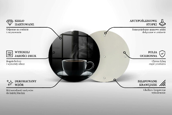 Tocător din sticlă ceașcă fierbinte de cafea