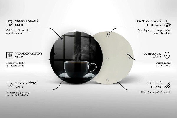 Tocător din sticlă ceașcă fierbinte de cafea