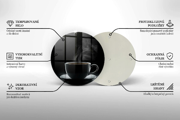 Tocător din sticlă ceașcă fierbinte de cafea