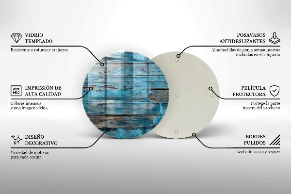 Tocător din sticlă Scânduri vechi albastre