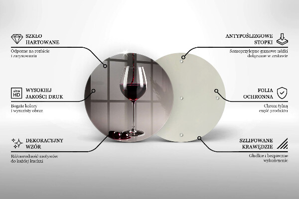 Tocător din sticlă Sticla si struguri