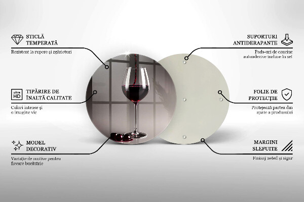 Tocător din sticlă Sticla si struguri