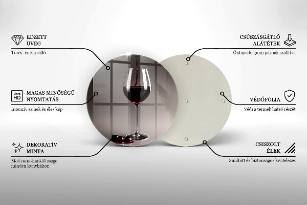 Tocător din sticlă Sticla si struguri