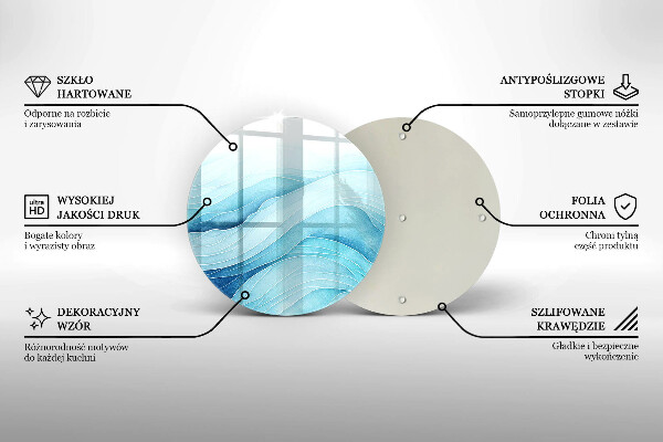 Tocător din sticlă Valuri abstracte