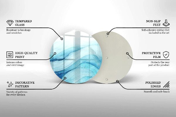 Tocător din sticlă Valuri abstracte