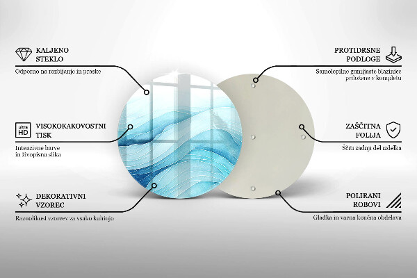 Tocător din sticlă Valuri abstracte
